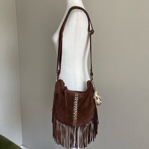 Idyllwind Brown Suede Fringe Crossbody Bag